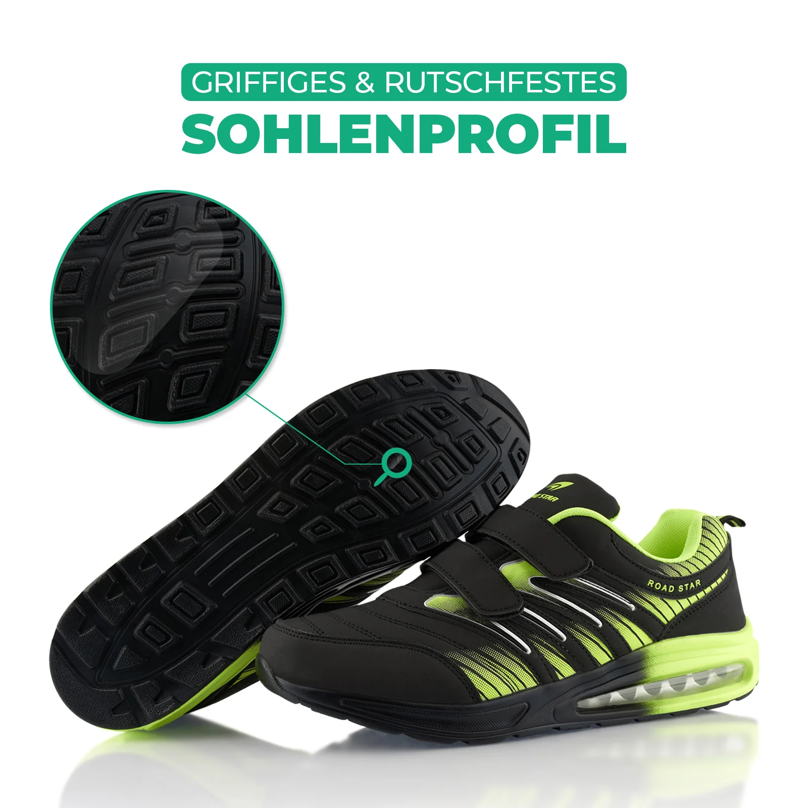 Sneaker Gedämpfte Sohle Sportschuhe Klettverschluss - Image 4
