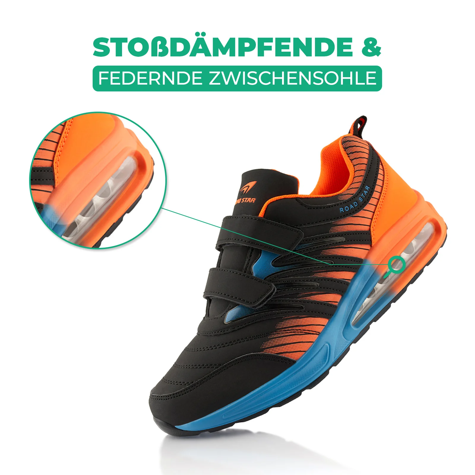 Sneaker Gedämpfte Sohle Sportschuhe Klettverschluss - Image 3