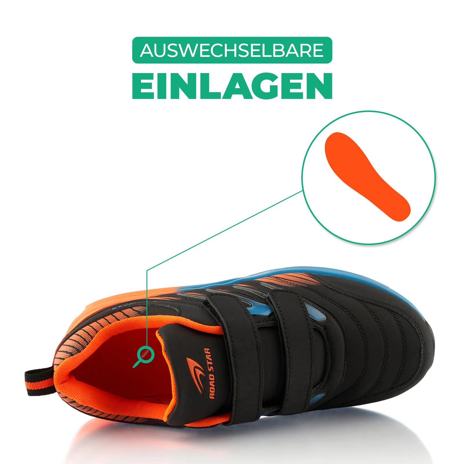 Sneaker Gedämpfte Sohle Sportschuhe Klettverschluss - Image 5
