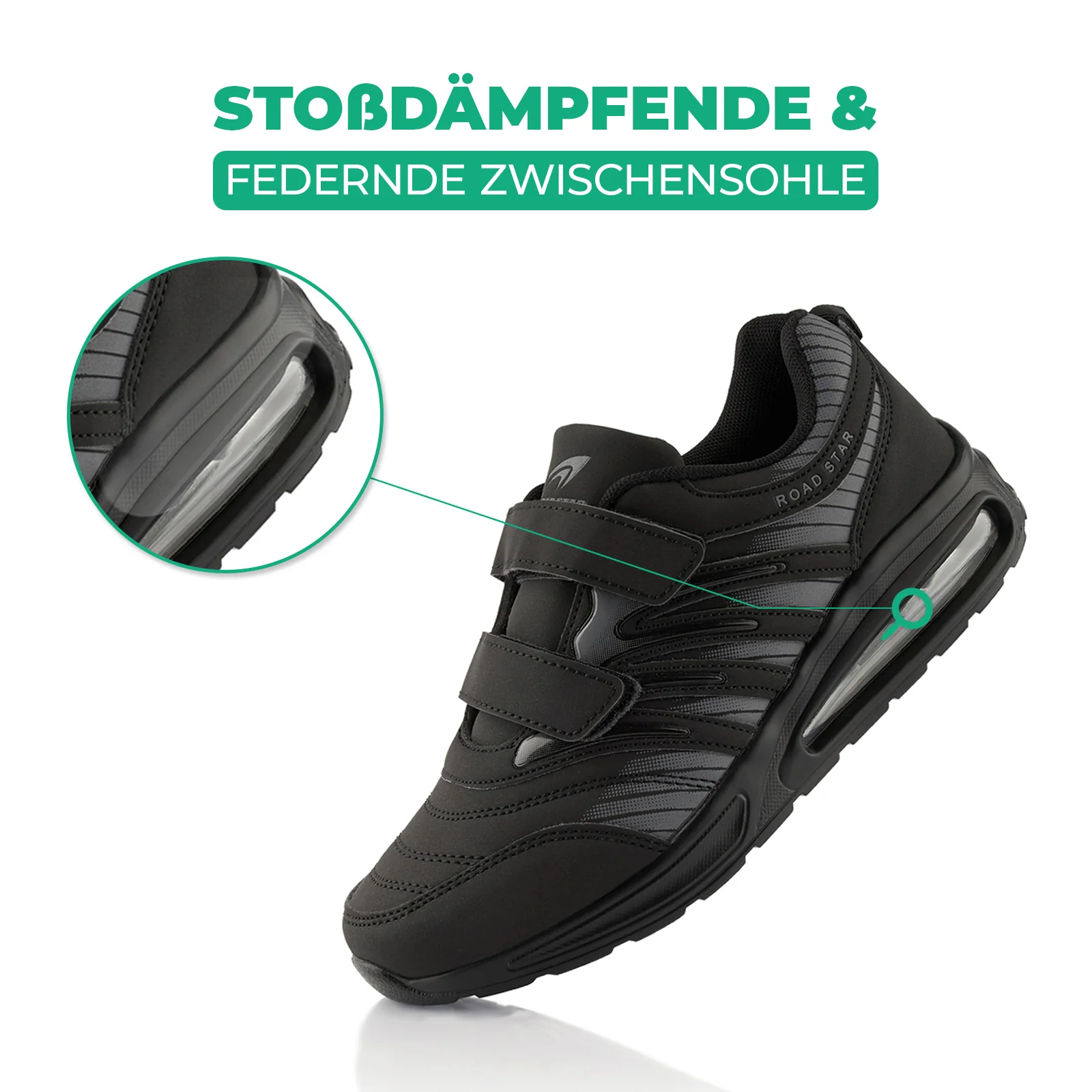 Sneaker Gedämpfte Sohle Sportschuhe Klettverschluss - Image 3