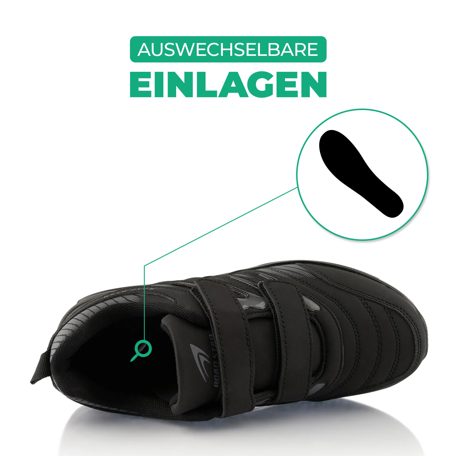 Sneaker Gedämpfte Sohle Sportschuhe Klettverschluss - Image 5