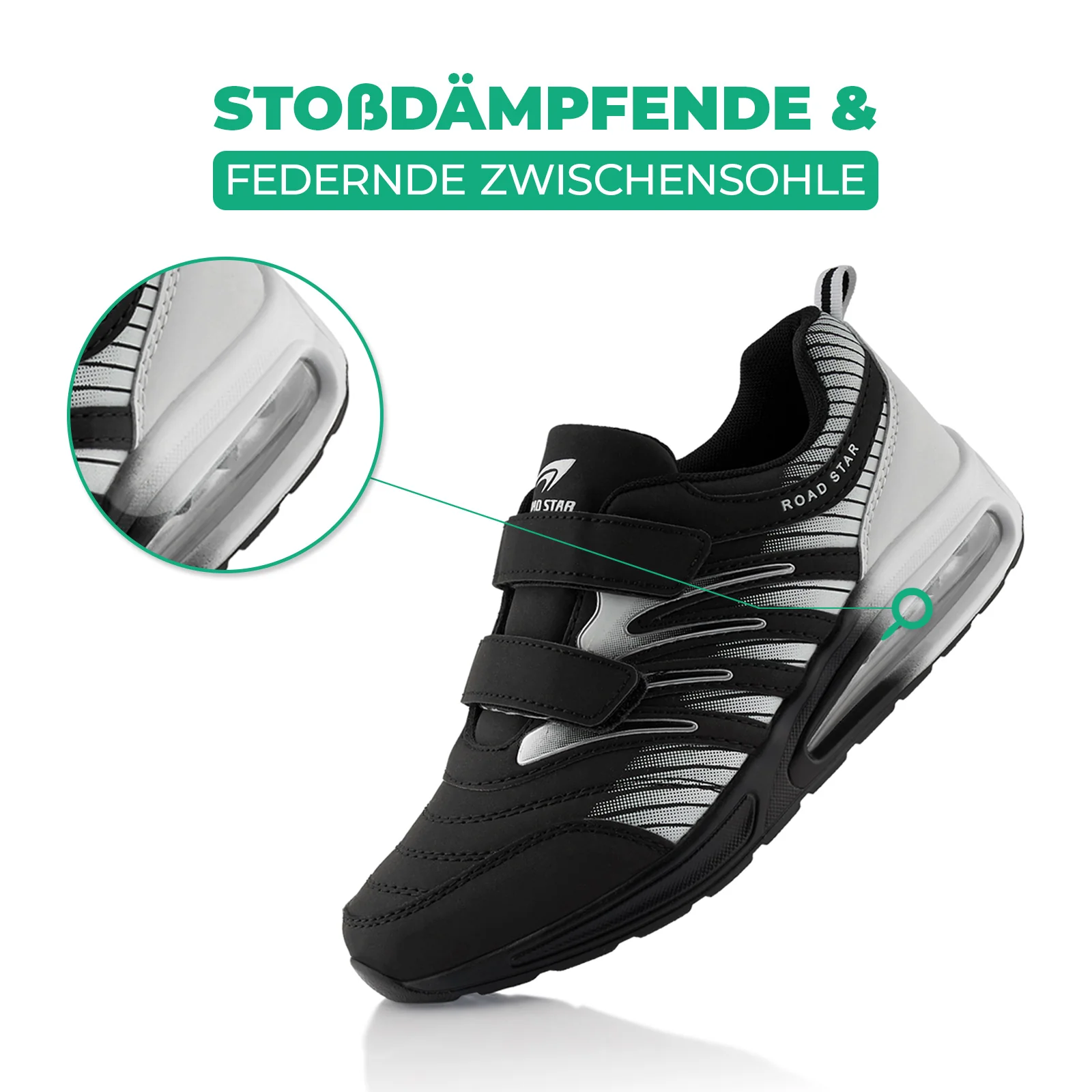 Sneaker Gedämpfte Sohle Sportschuhe Klettverschluss - Image 3