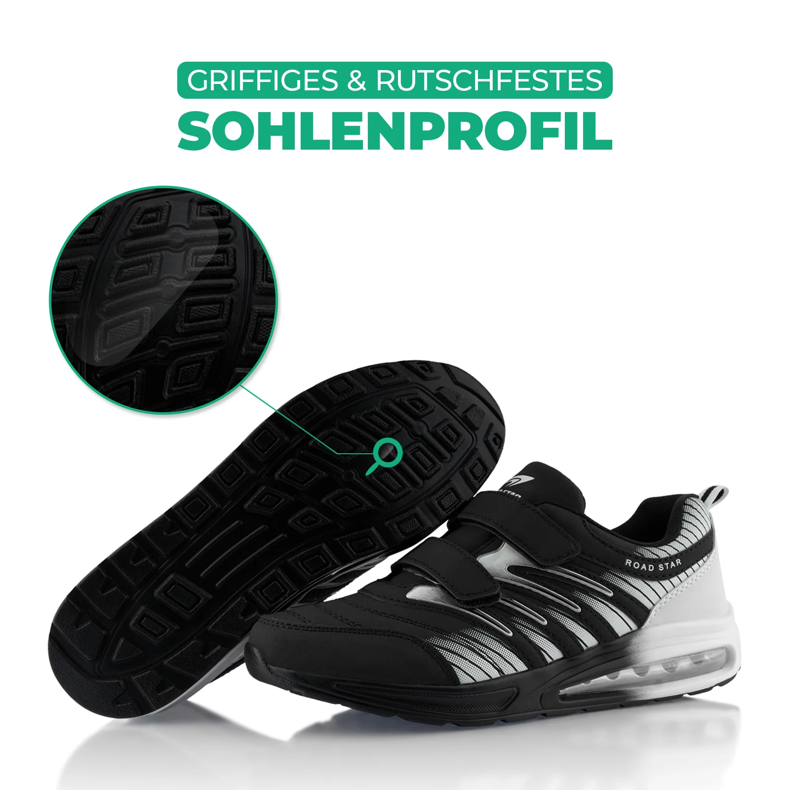 Sneaker Gedämpfte Sohle Sportschuhe Klettverschluss - Image 4
