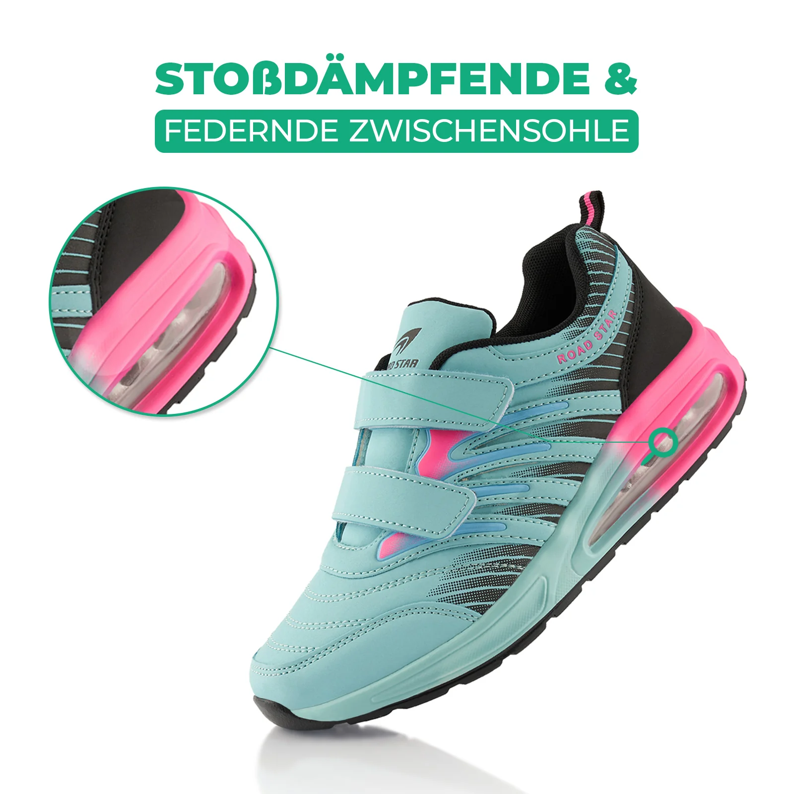 Sneaker Gedämpfte Sohle Sportschuhe Klettverschluss - Image 3
