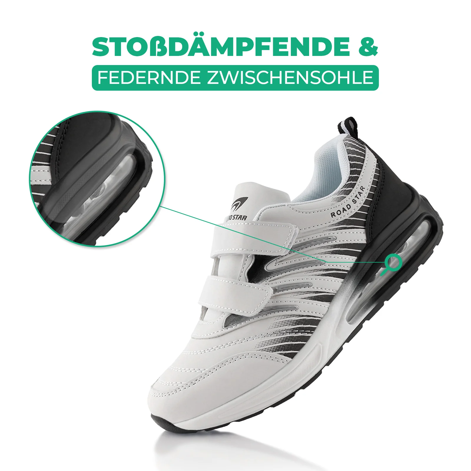 Sneaker Gedämpfte Sohle Sportschuhe Klettverschluss - Image 3