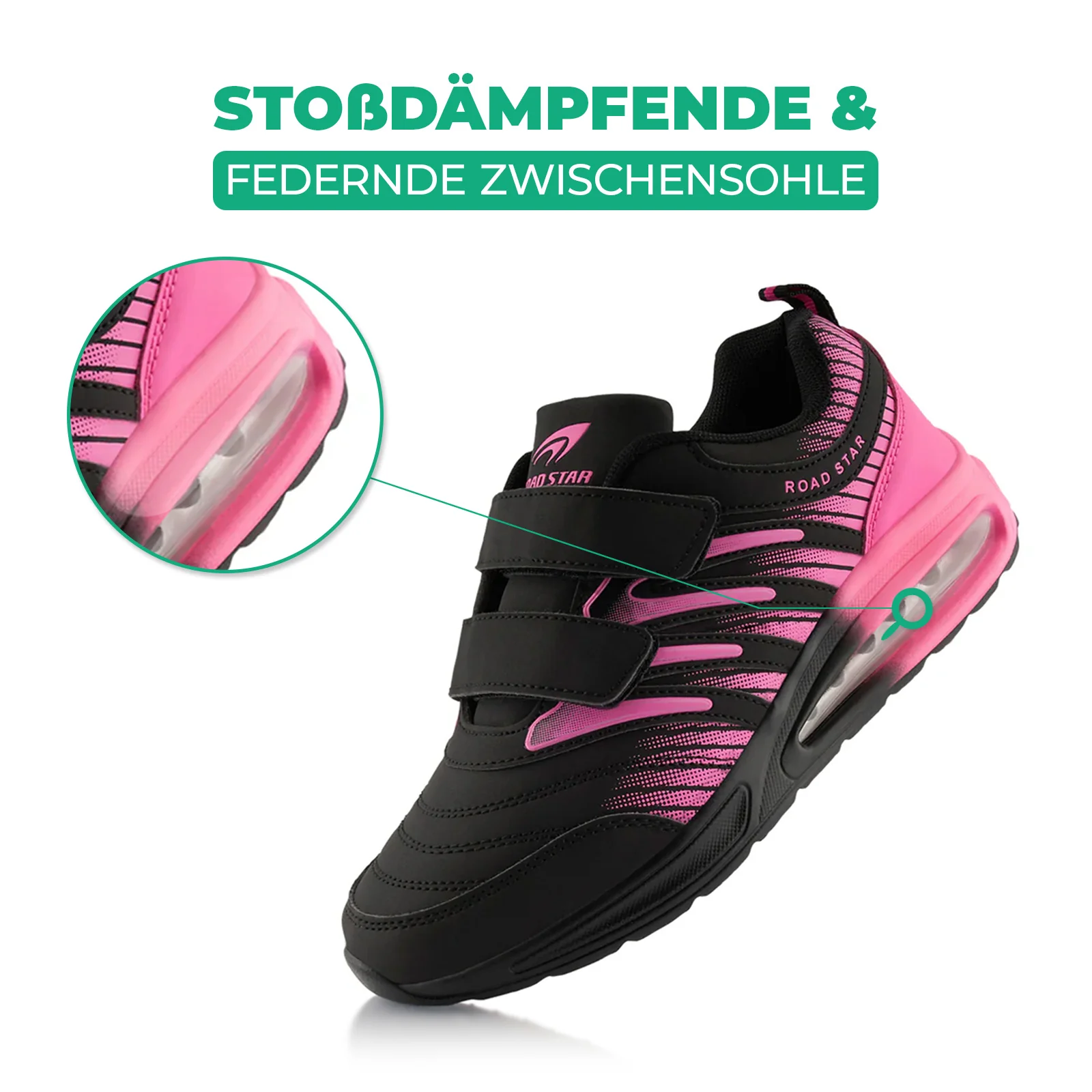 Sneaker Gedämpfte Sohle Sportschuhe Klettverschluss - Image 3
