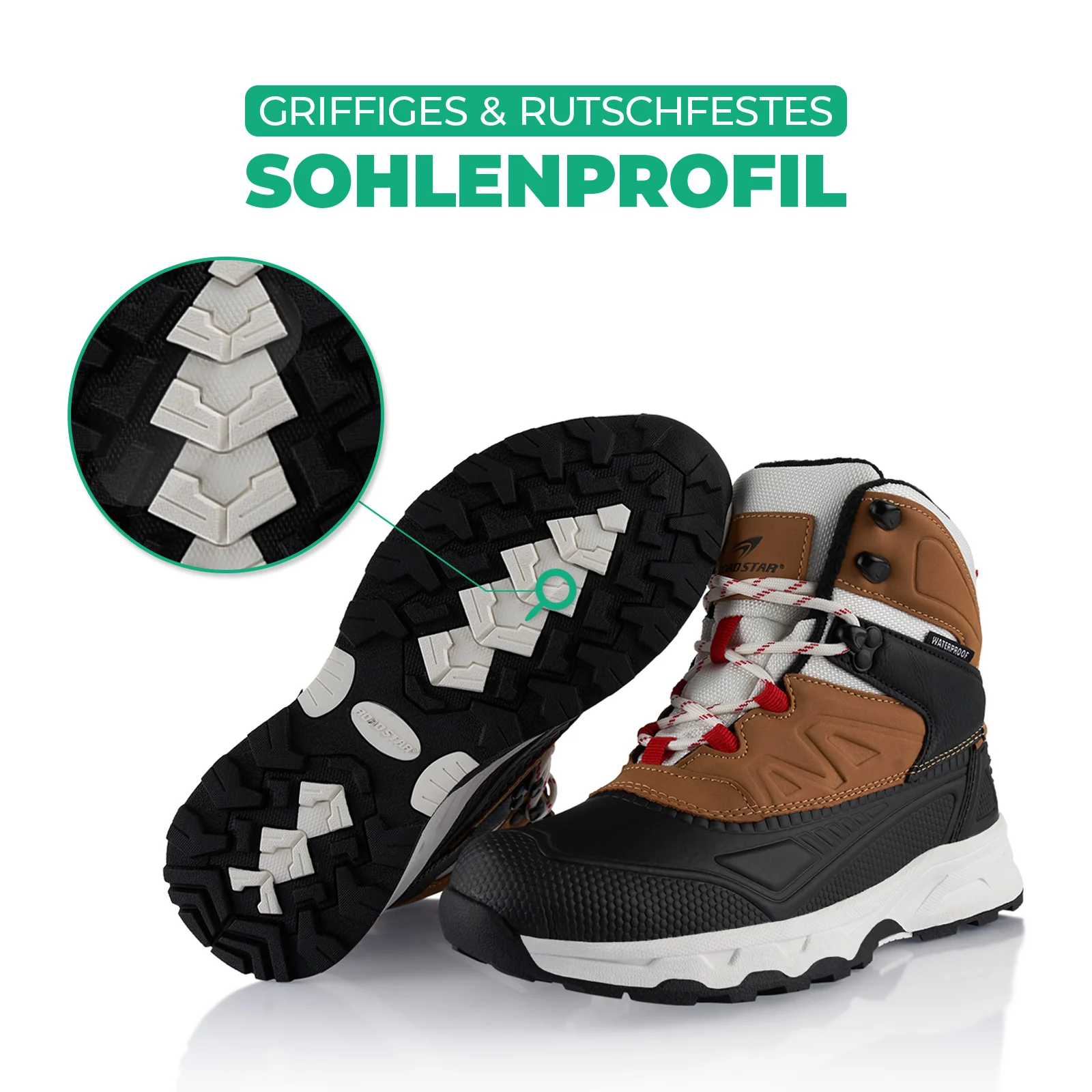 Winterstiefel Wasserdichte Stiefel Warm Gefütterte Wanderschuhe - Image 4