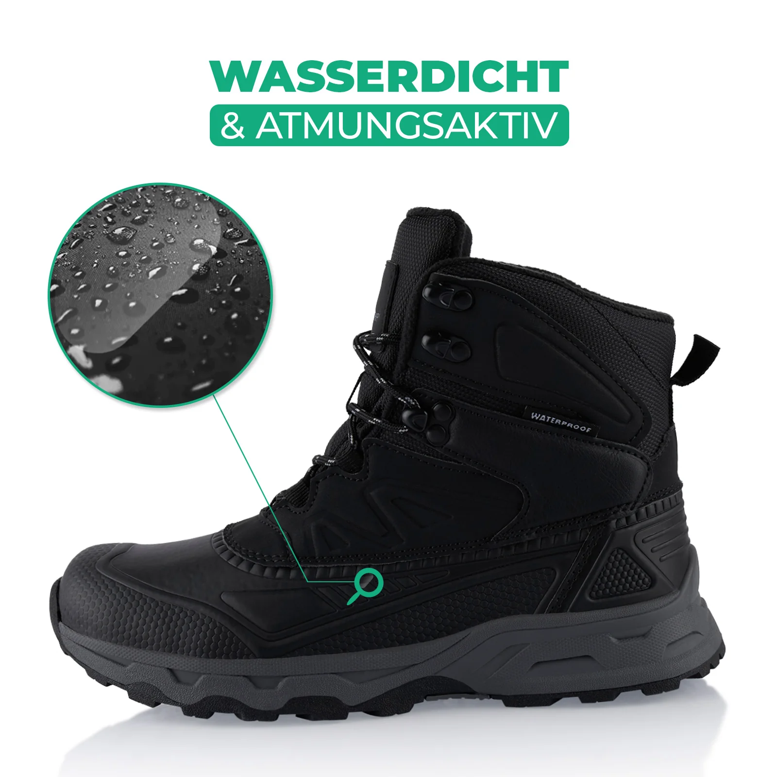 Winterstiefel Wasserdichte Stiefel Warm Gefütterte Wanderschuhe - Image 2