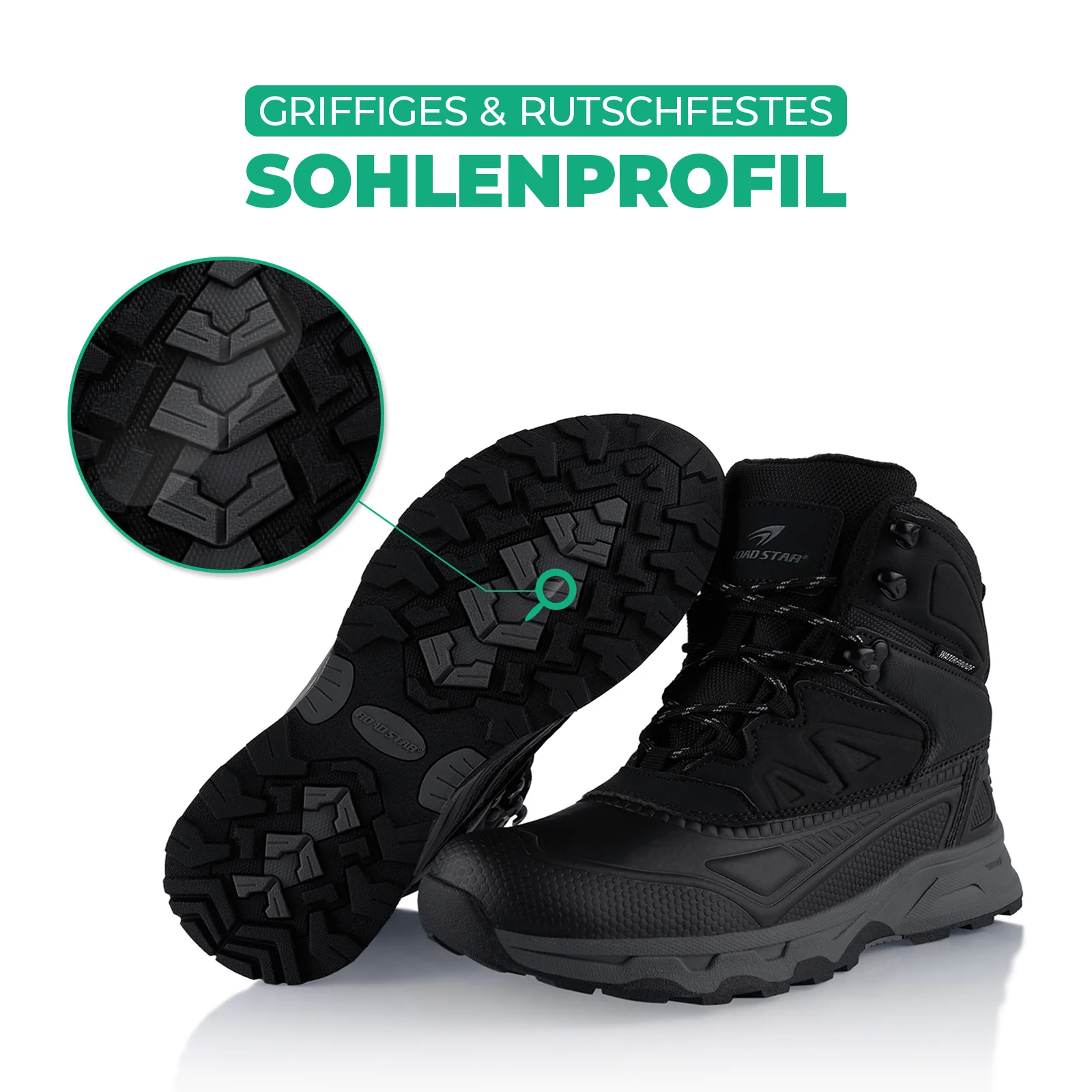 Winterstiefel Wasserdichte Stiefel Warm Gefütterte Wanderschuhe - Image 4