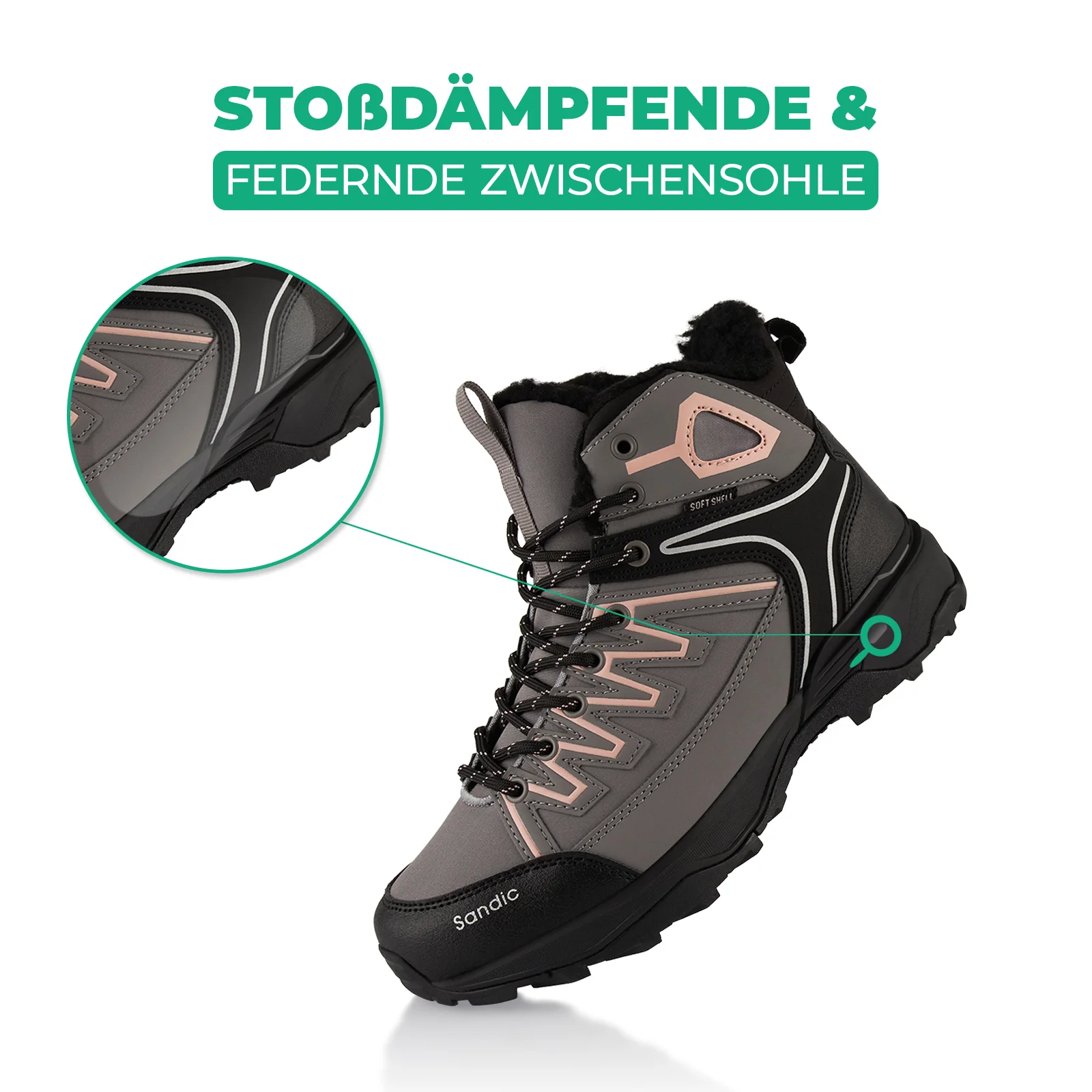 Winterstiefel Warm Gefütterte Softshell Wanderschuhe - Image 3