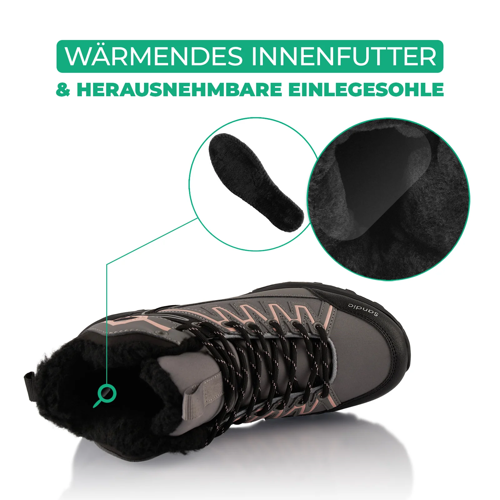 Winterstiefel Warm Gefütterte Softshell Wanderschuhe - Image 5