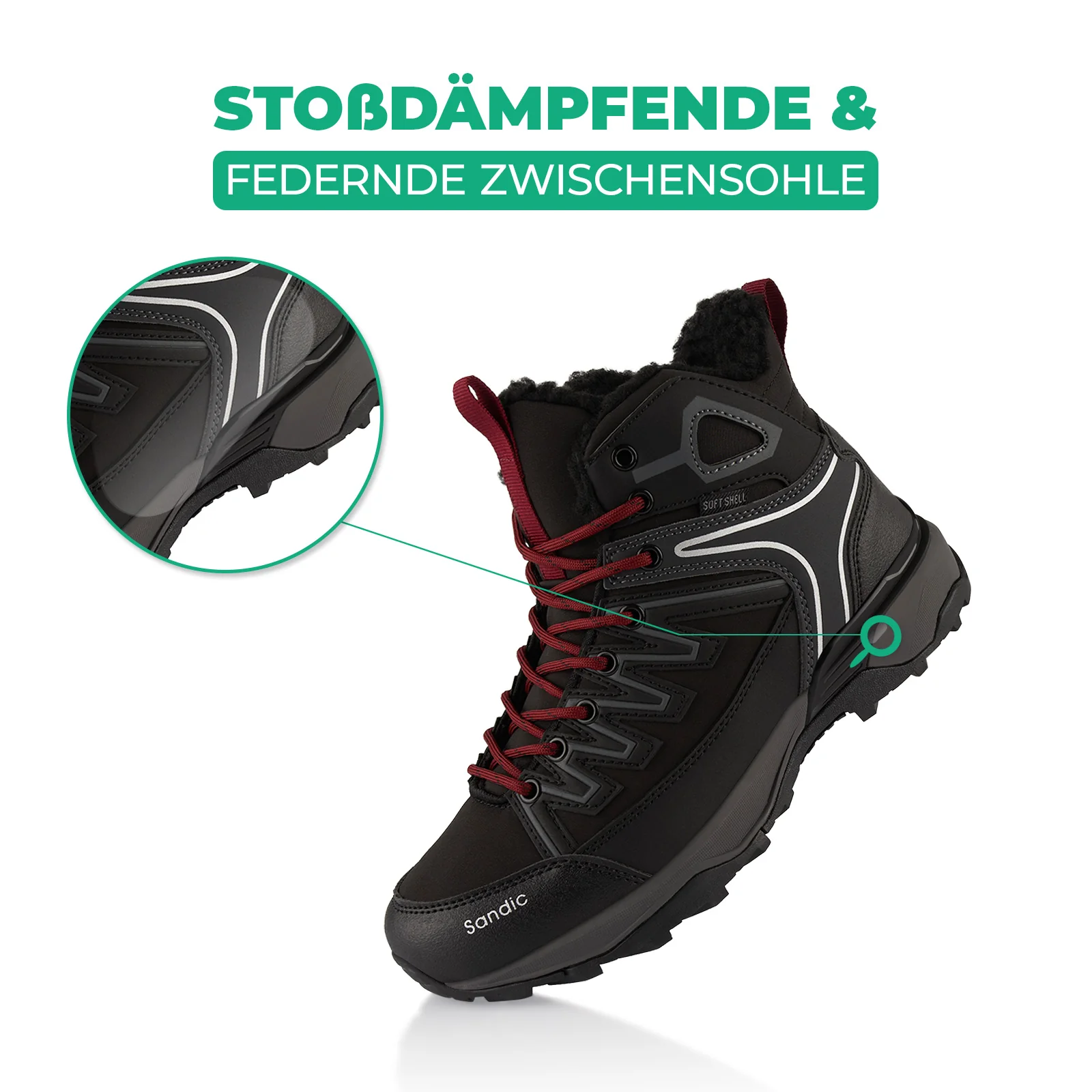 Winterstiefel Warm Gefütterte Softshell Wanderschuhe - Image 3