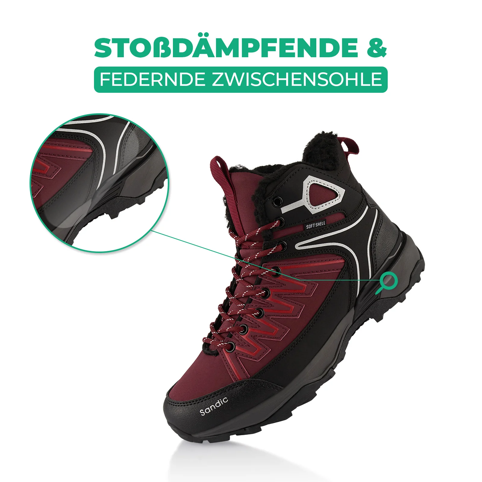 Winterstiefel Warm Gefütterte Softshell Wanderschuhe - Image 3