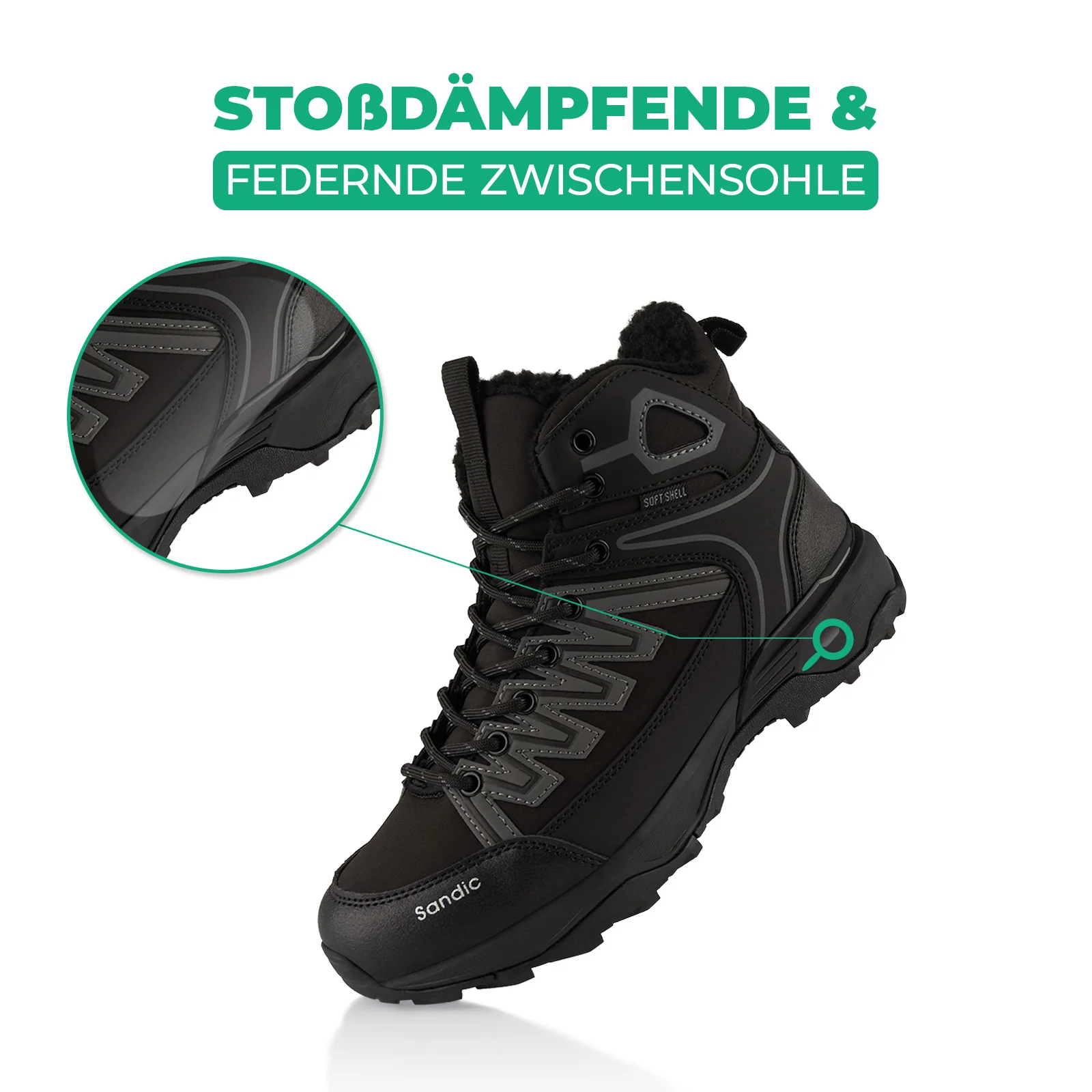 Winterstiefel Warm Gefütterte Softshell Wanderschuhe - Image 3