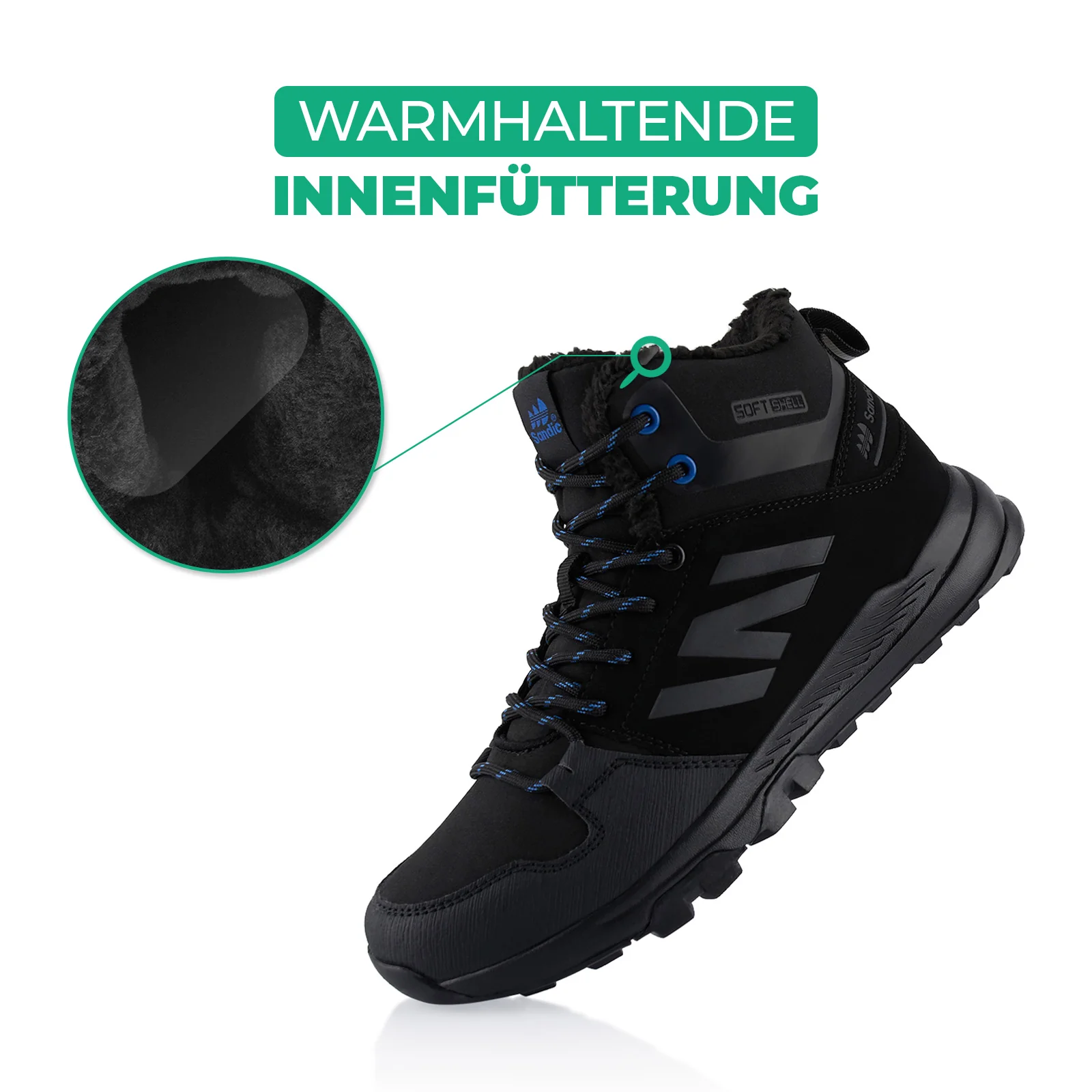 Winterstiefel Warm Gefütterte Wanderschuhe Softshell - Image 3