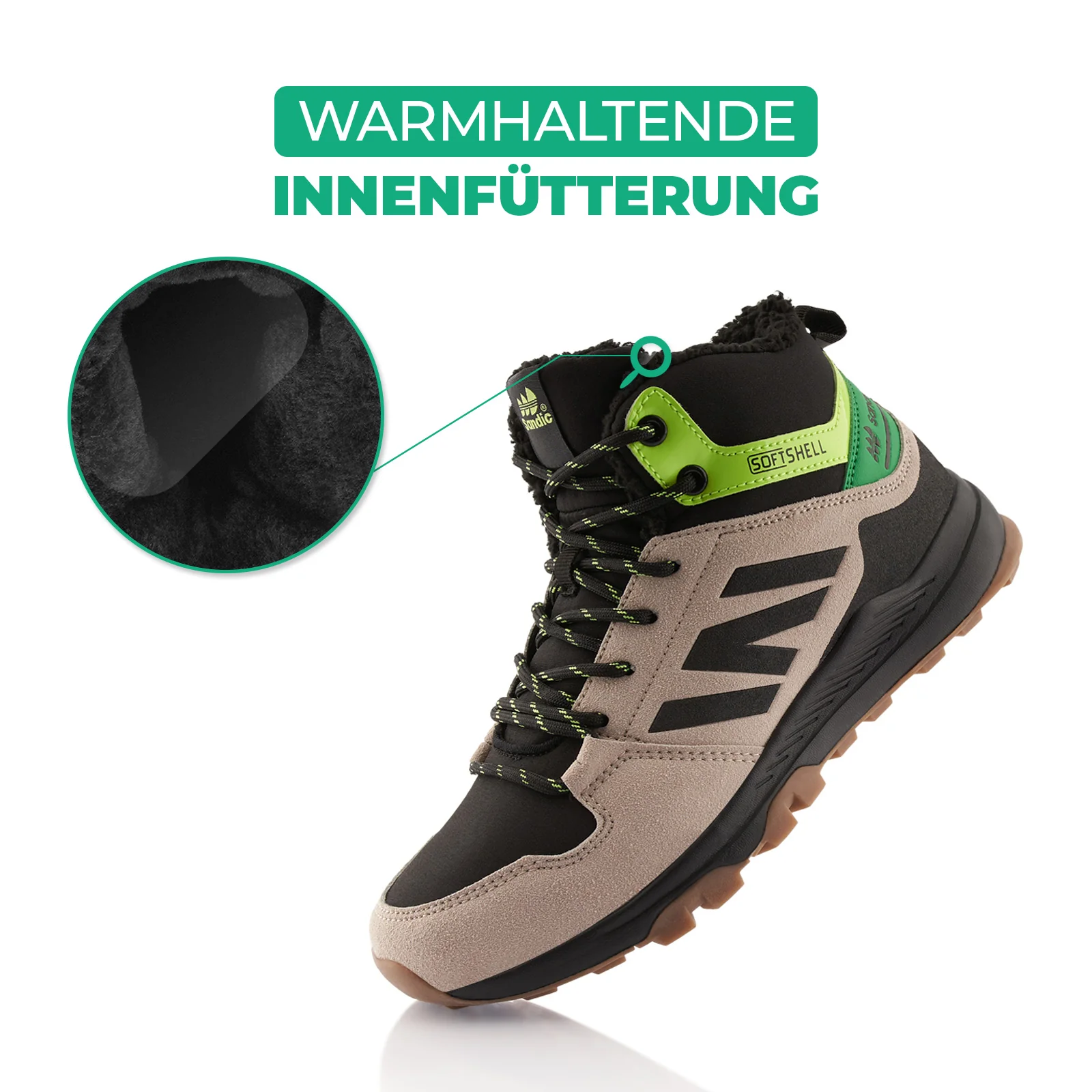 Winterstiefel Warm Gefütterte Wanderschuhe Softshell - Image 3