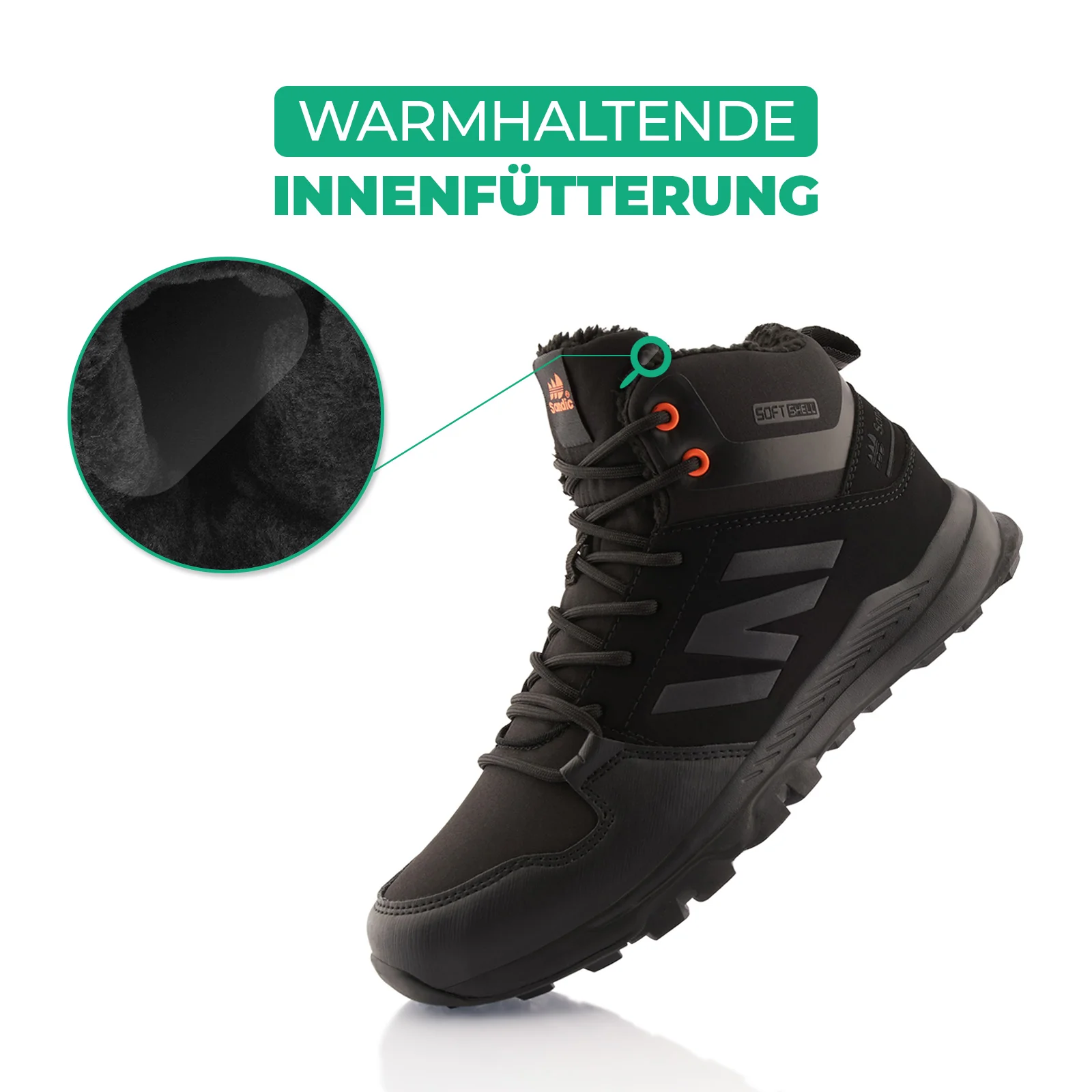 Winterstiefel Warm Gefütterte Wanderschuhe Softshell - Image 3