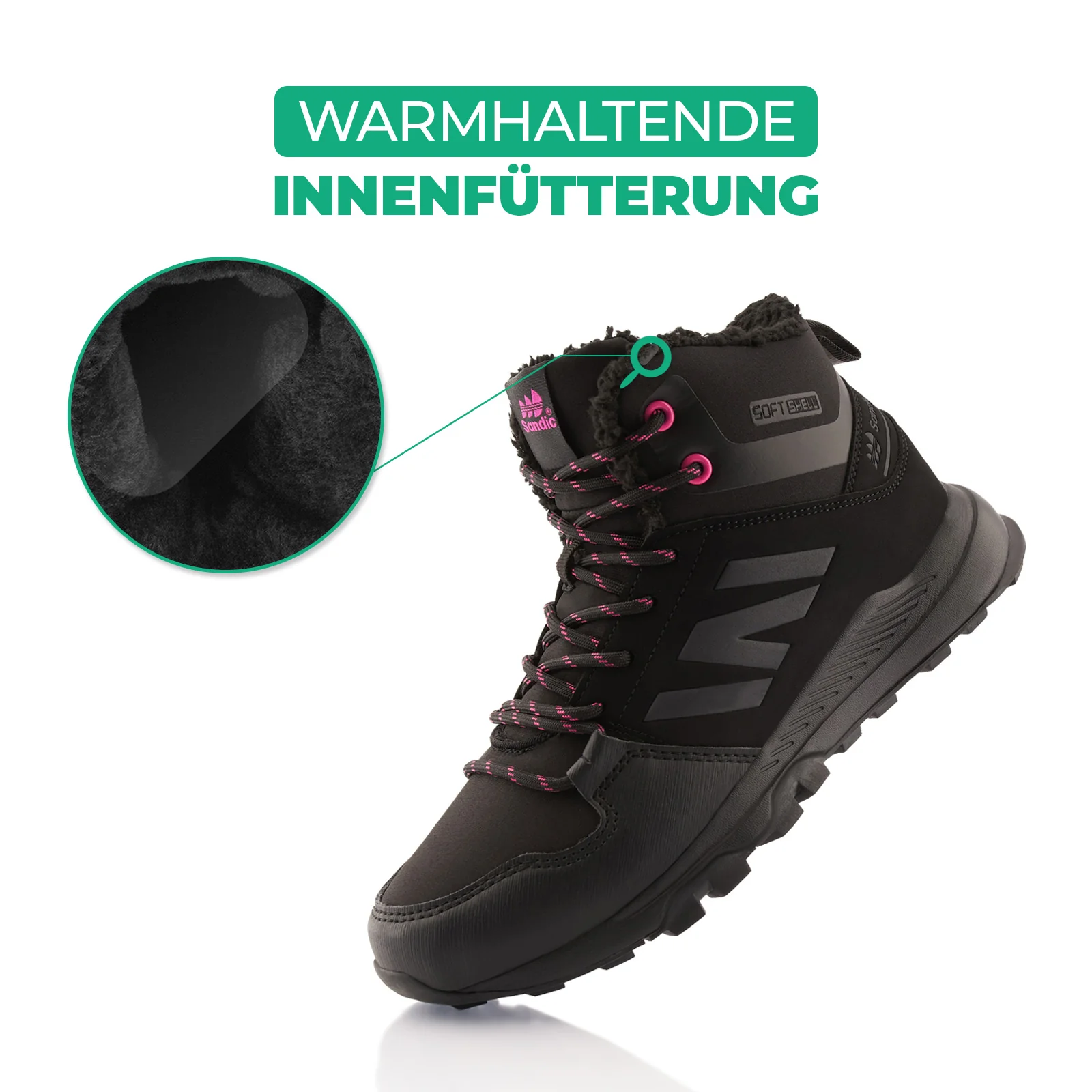 Winterstiefel Warm Gefütterte Wanderschuhe Softshell - Image 3