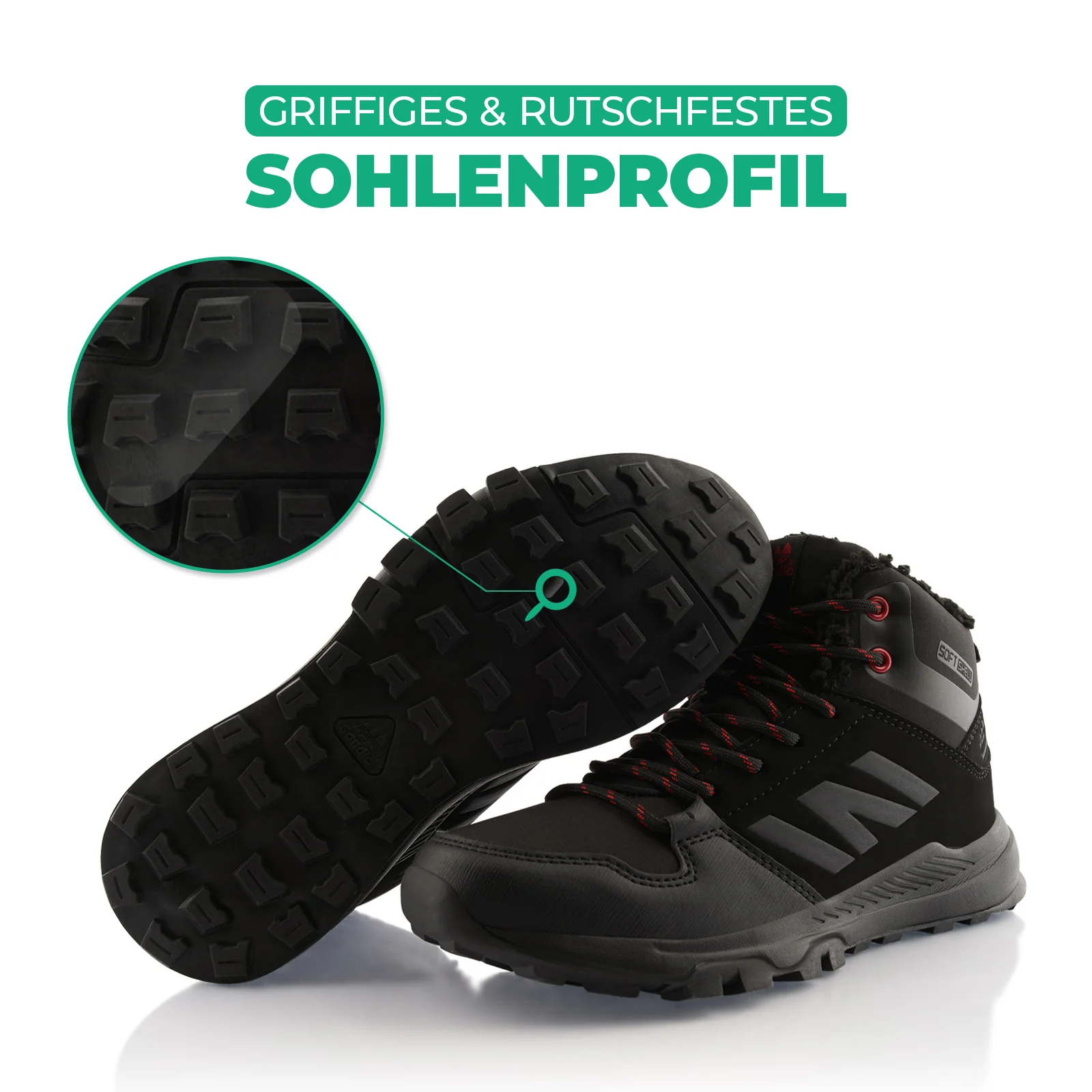 Winterstiefel Warm Gefütterte Wanderschuhe Softshell - Image 4