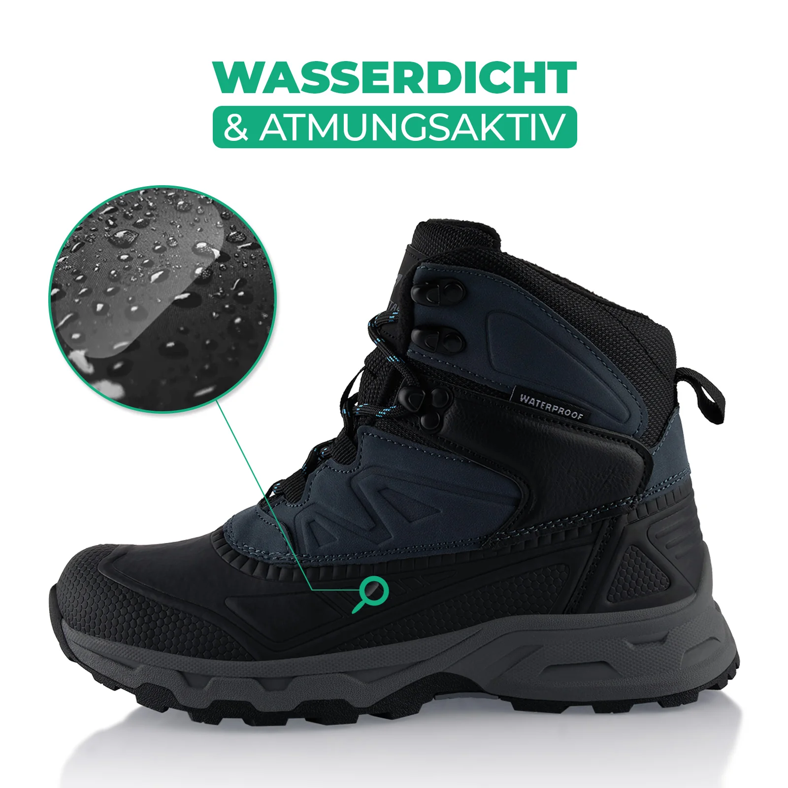 Winterstiefel Wasserdichte Stiefel Warm Gefütterte Wanderschuhe - Image 2