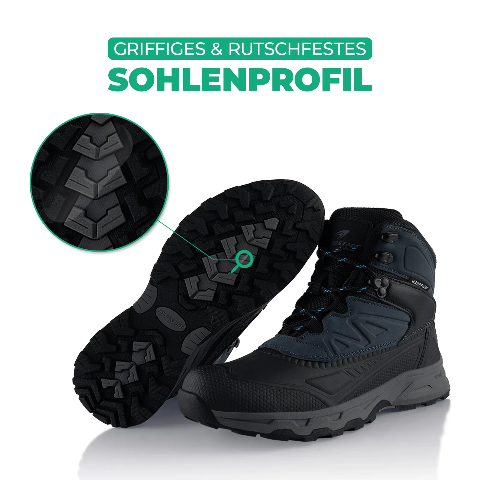 Winterstiefel Wasserdichte Stiefel Warm Gefütterte Wanderschuhe - Image 4