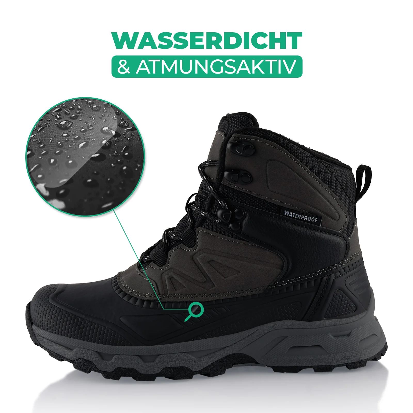 Winterstiefel Wasserdichte Stiefel Warm Gefütterte Wanderschuhe - Image 2