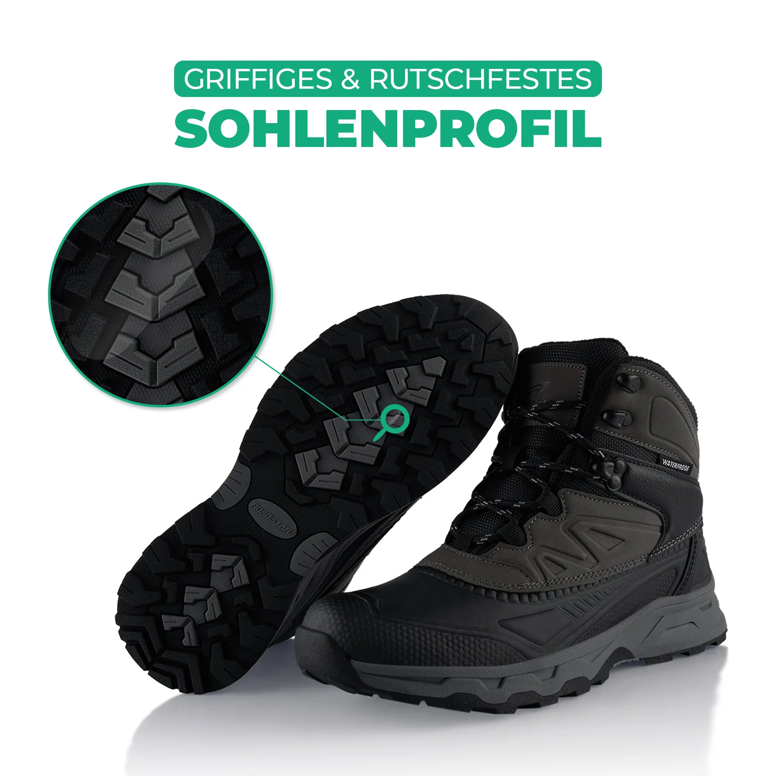 Winterstiefel Wasserdichte Stiefel Warm Gefütterte Wanderschuhe - Image 4